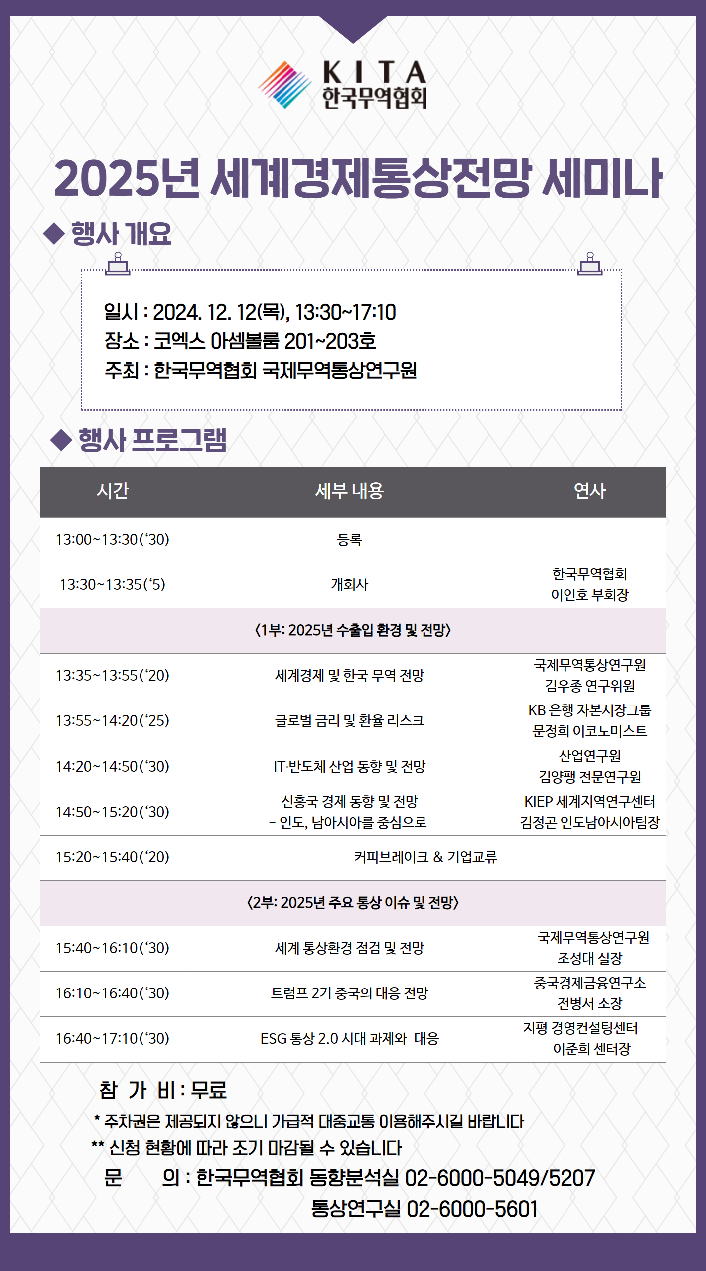 2025년 세계경제통상전망 세미나